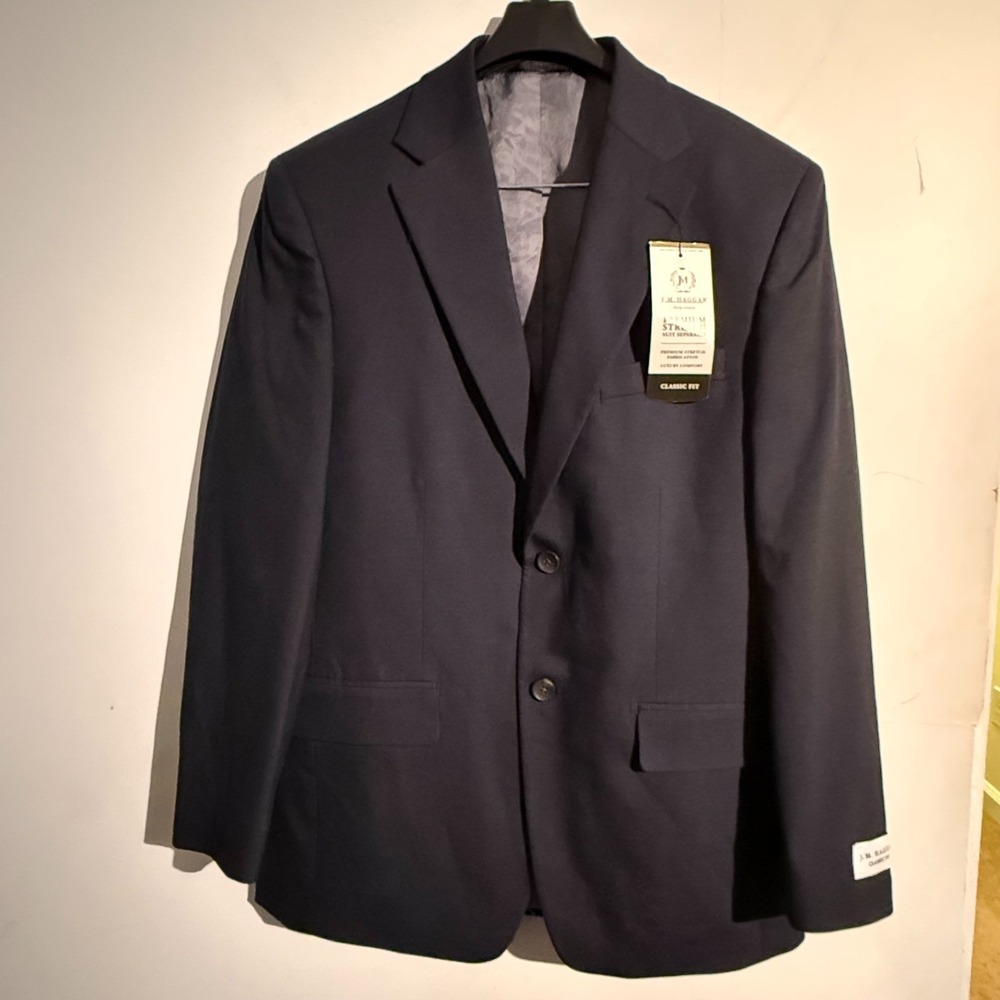 JM Haggar Classic Fit Suit Jacket‎ Blue Size 38 Regular NWT